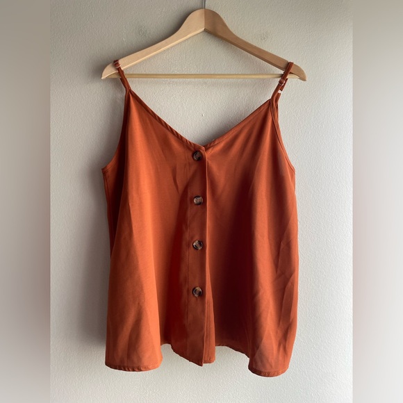 The Unbranded Brand Tops - Unbranded Women Brown Orange Tank Top Size Large